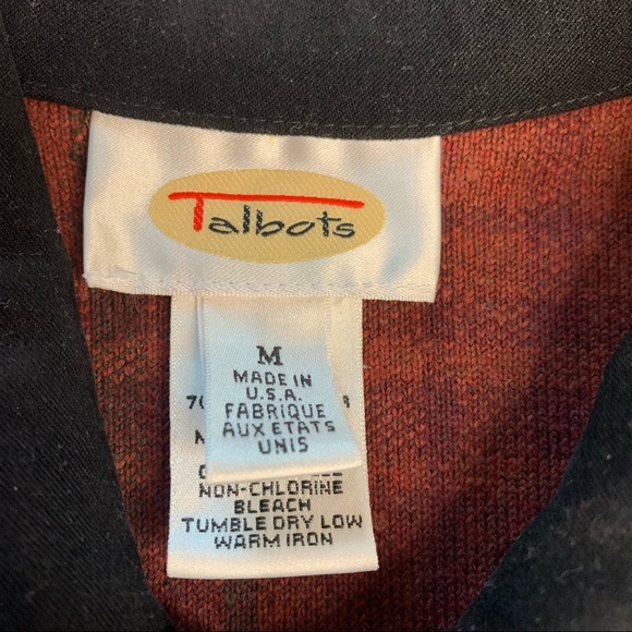 Talbots Fleece Plaid Zip Up Vest with Velvet Collar - Picture 5 of 6